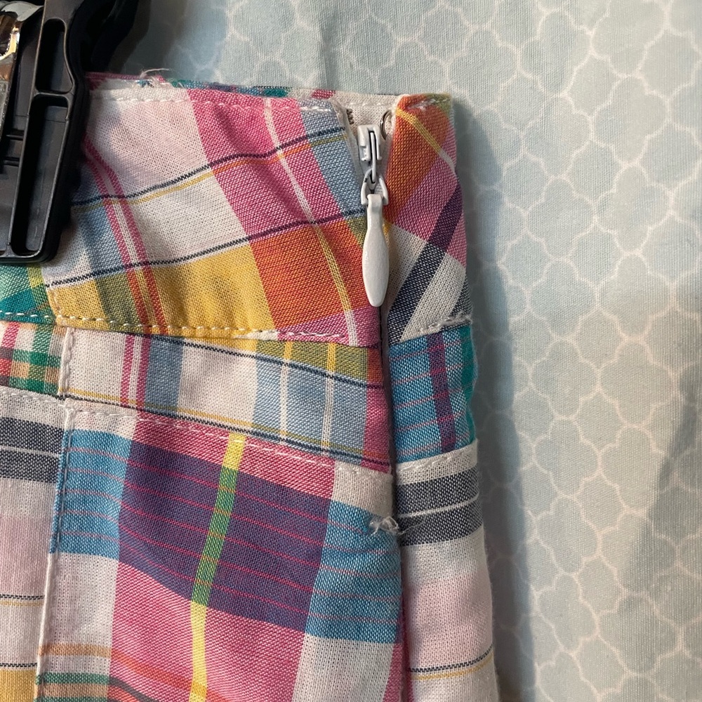 Talbots Multicolor Plaid Patchwork Mini Skirt Wit… - image 5
